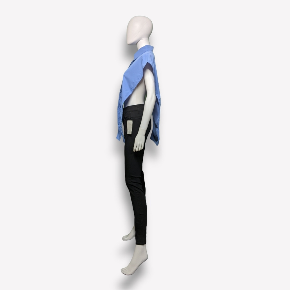 Shein Solid Split Side Top In Blue, M - image 4